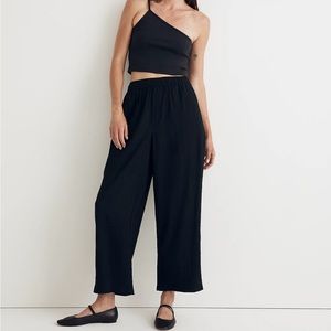 Madewell Crinkled Crepe Straight-Leg Crop Pants